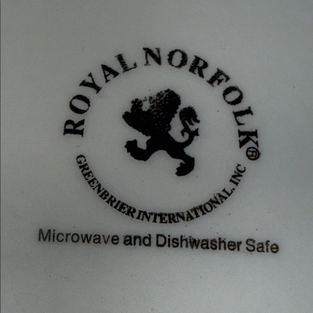 Royal Norfolk Square Stoneware Dinner‎ Plates Set of 4 Microwave Safe 10.5in